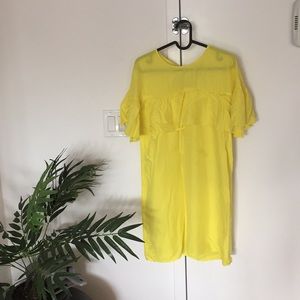 Zara ruffle yellow dress sz M
